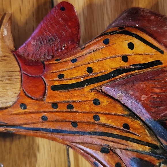 Hand Carved Made In Jamaica Rooster Sculpture - Picture 9 of 16